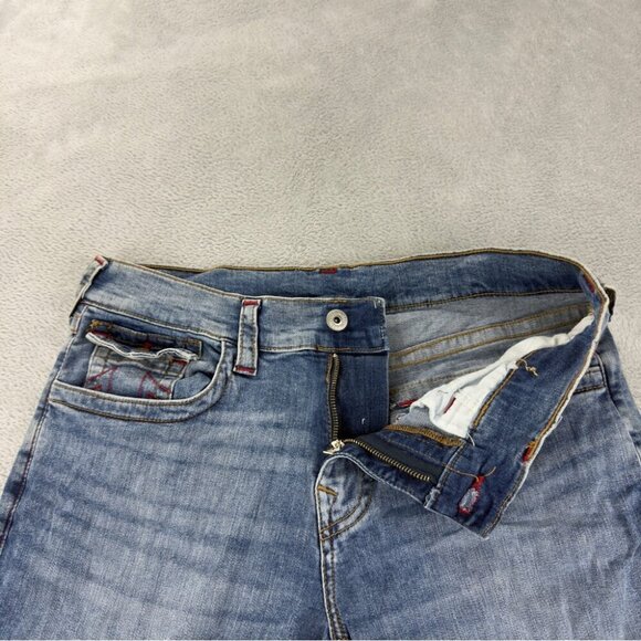 True Religion NWOT Embroidered Stitched Jeans Men's Size 34x34 Light Blue Denim - Picture 6 of 10